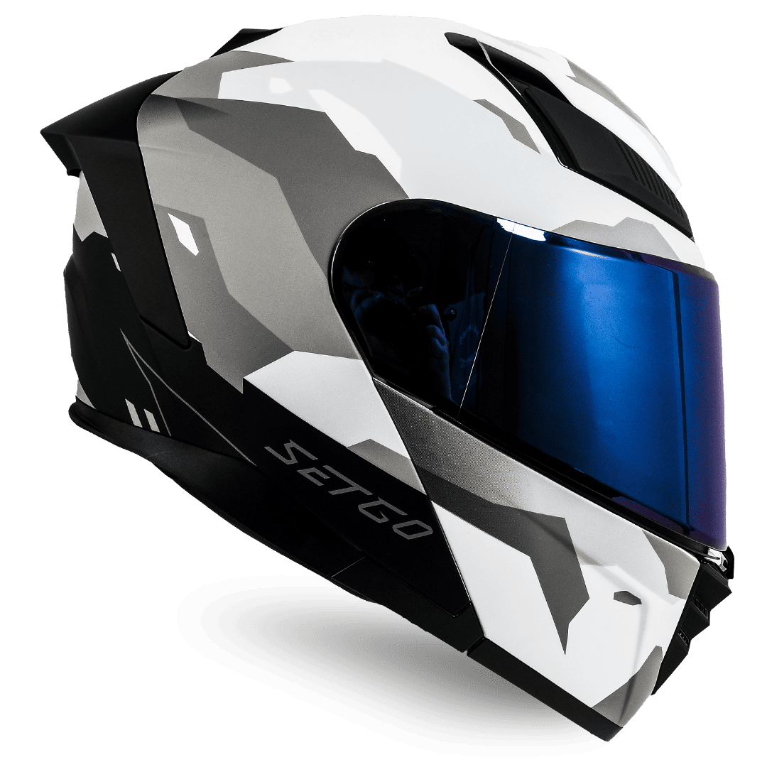 Casco de motocicleta Camo Blanco | SETGO - Cascos con Certificación DOT