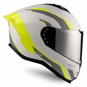 Casco de motocicleta Go White & Neon Yellow | SETGO - Cascos con Certificación DOT