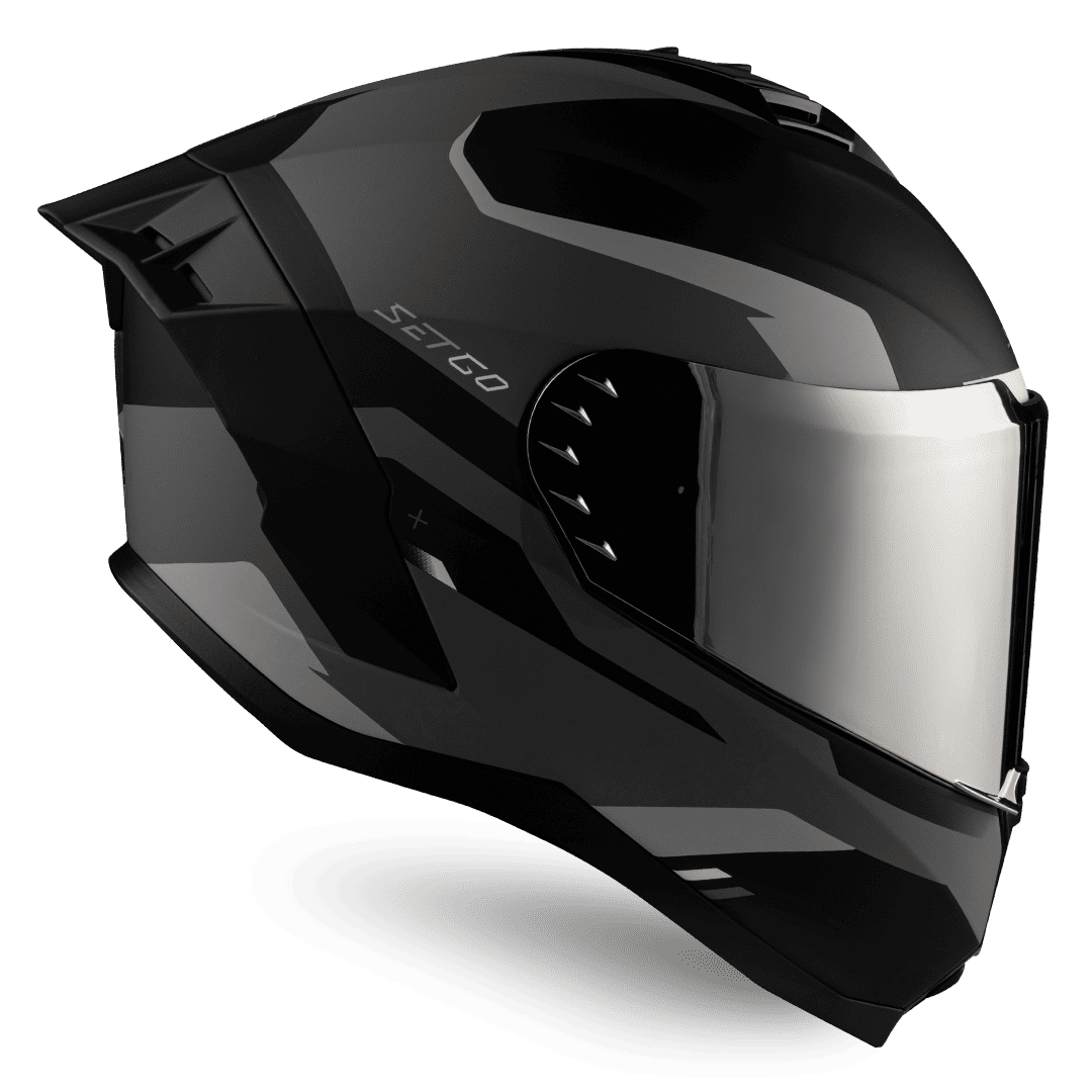 Casco de motocicleta Touring Black & Grey | SETGO