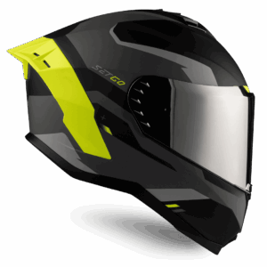 Casco de motocicleta Touring Black & Neon Yellow | SETGO - Cascos con Certificación DOT